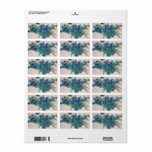 Irises, 1890 by Vincent van Gogh Label