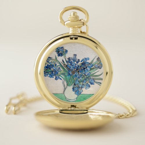 Irises 1890 by Vincent Van Gogh Pocket Watch