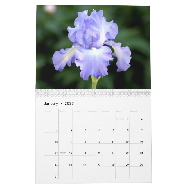Irises 2012 Calendar (Jan 2027)