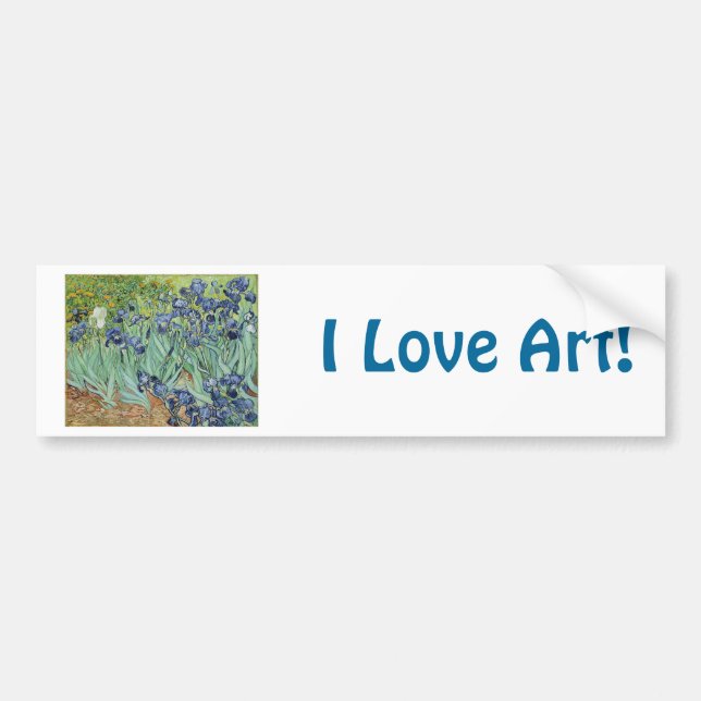 Irises 2 by Vincent Van Gogh Bumper Sticker (Front)