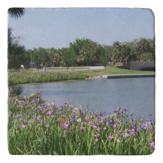 Irises and Lagoon Stone Trivet