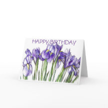 Irises Birthday Card (Blank)