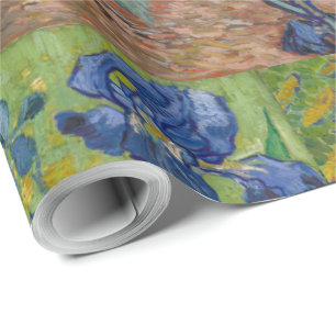 Irises Blue Green Yellow Van Gogh Wrapping Paper
