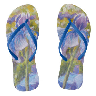 Irises—Blue, purple, yellow-greens—Flip Flops Flip Flops