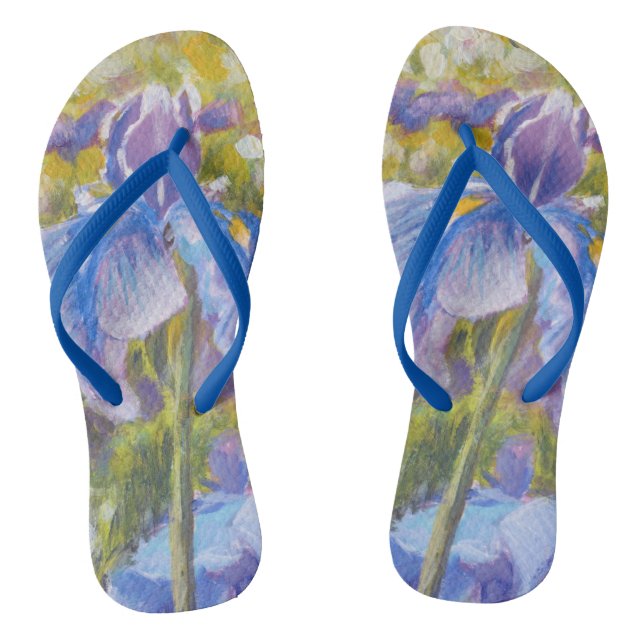Irises—Blue, purple, yellow-greens—Flip Flops Flip Flops (Footbed)