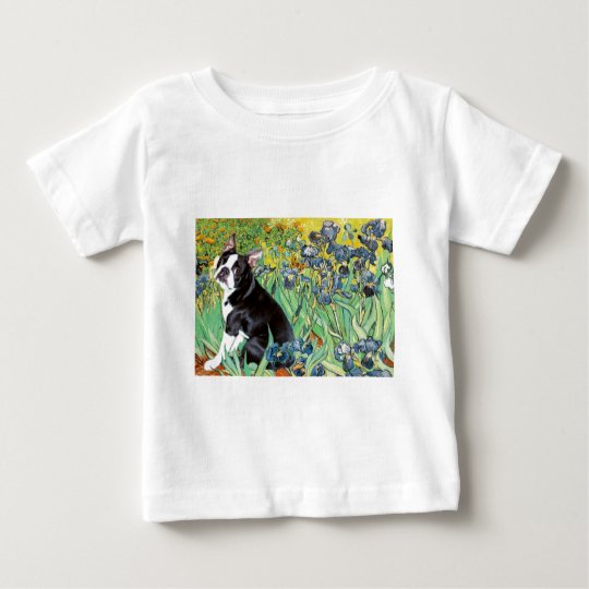 Irises - Boston Terrier #4 Baby T-Shirt