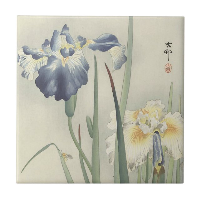 Irises by Ohara Koson Ceramic Tile (Front)