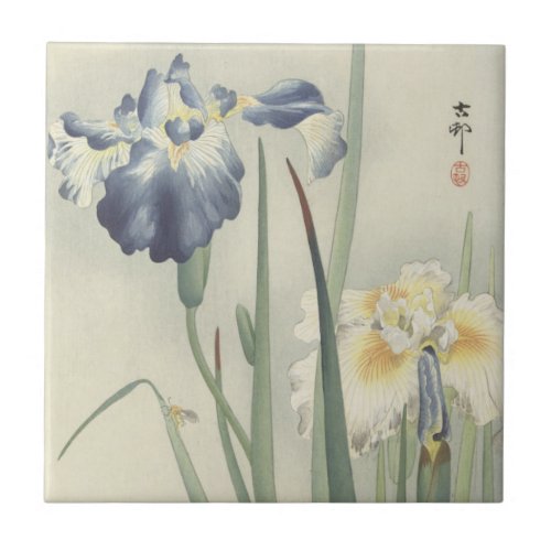 Irises by Ohara Koson Ceramic Tile
