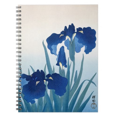 Irises by Ohara Koson Vintage Japanese Floral Art Notebook
