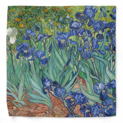 Irises by Van Gogh Art Painting Bandana