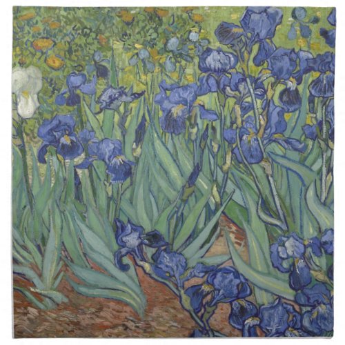 Irises by Van Gogh Blue Iris flowers Cloth Napkin