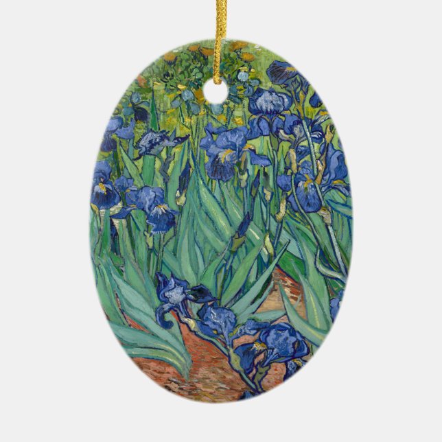 Irises by Van Gogh Ceramic Ornament (Front)