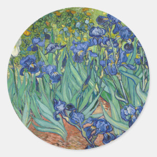 Irises by Van Gogh Classic Round Sticker