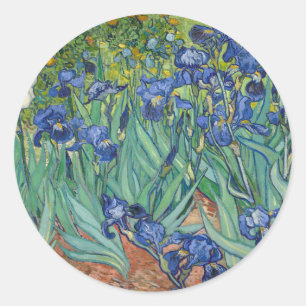 Irises by Van Gogh Classic Round Sticker