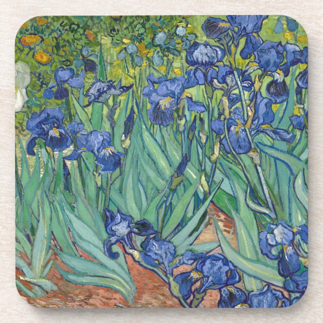 Irises by Van Gogh Drink Coaster (Front)