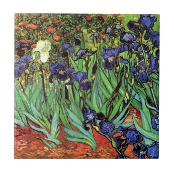 Irises By Van Gogh Fine Art Ceramic Photo Tile by GalleryGreats at Zazzle