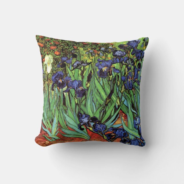 Irises by Van Gogh Fine Art Pillow (Front)