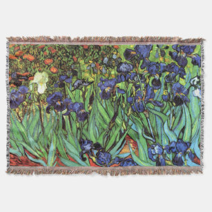 Irises by Van Gogh Fine Art Throw Blanket