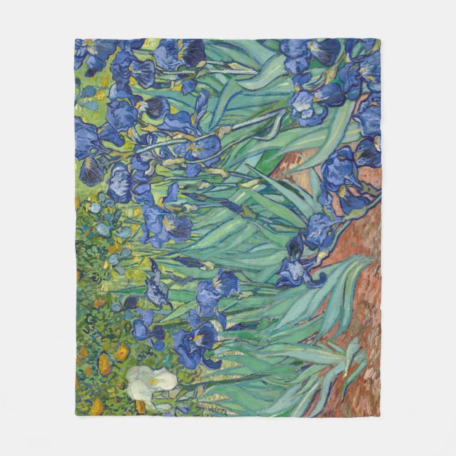 Irises by Van Gogh Fleece Blanket (Front)