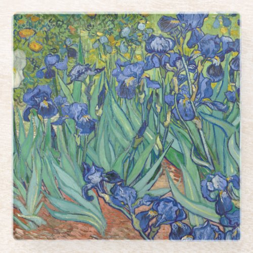 Irises by Van Gogh Glass Coaster