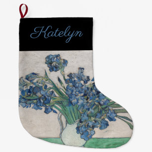 Irises by van Gogh: Large Christmas Stocking