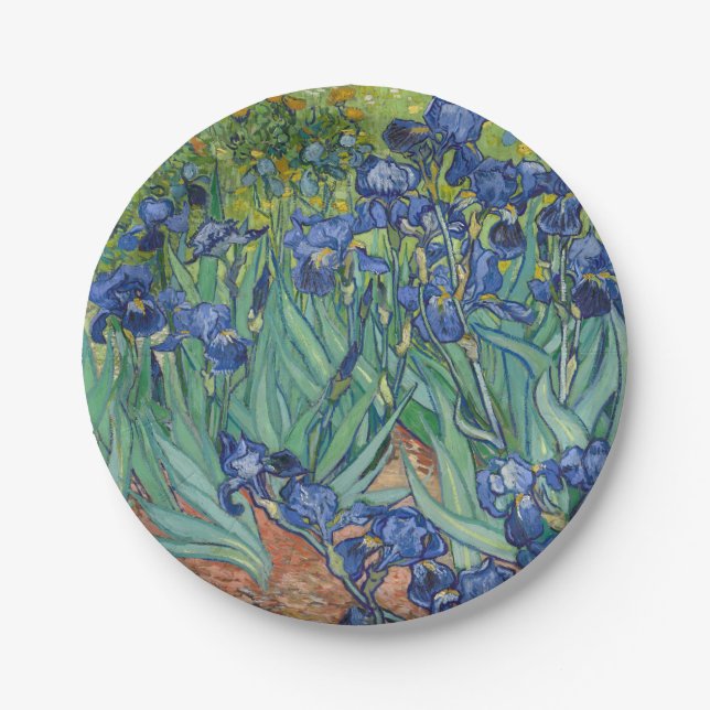 Irises by Van Gogh Paper Plates (Front)