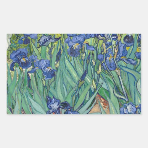 Irises by Van Gogh Rectangular Sticker