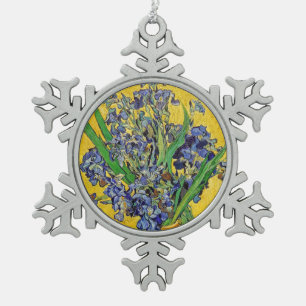 Irises by Van Gogh Snowflake Pewter Christmas Ornament
