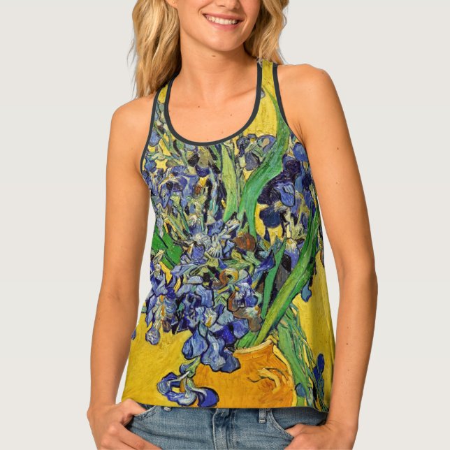Irises by Van Gogh Tank Top (Front)