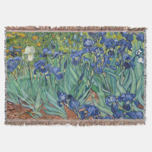 Irises by Van Gogh Throw Blanket