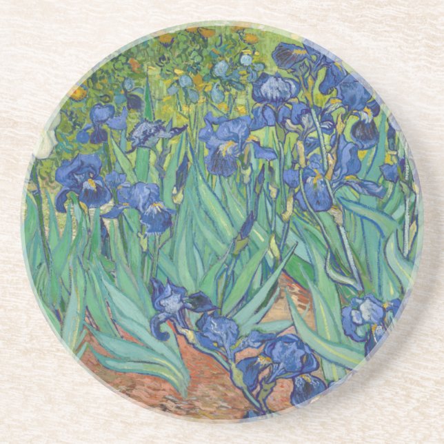 Irises by Vincent Van Gogh 1889 Drink Coaster (Front)