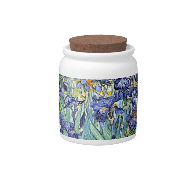 Irises by Vincent van Gogh 1898 Candy Jar (Front)