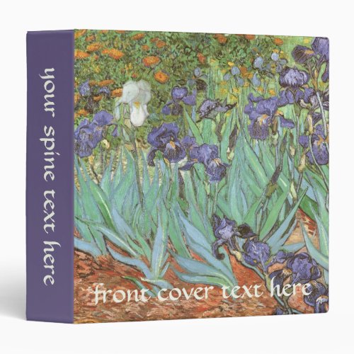 Irises by Vincent van Gogh 3 Ring Binder
