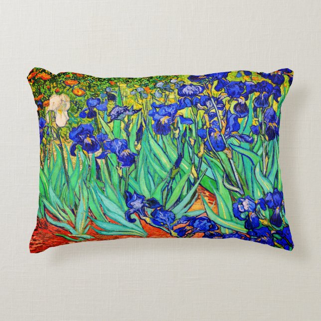 Irises by Vincent Van Gogh Accent Pillow (Front)