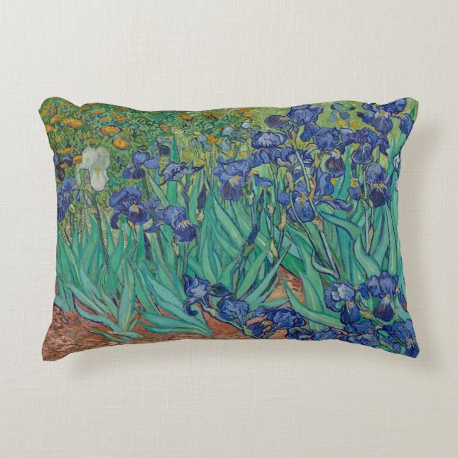 "Irises" by Vincent van Gogh  Accent Pillow (Front)