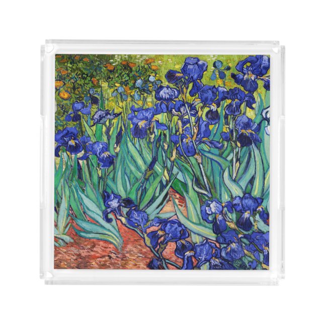 Irises by Vincent van Gogh Acrylic Tray (Front)