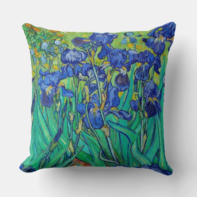 Irises by Vincent van Gogh Art Throw Pillow (Front)