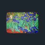 Irises by Vincent Van Gogh Bath Mat<br><div class="desc">Vincent Van Gogh Irises . Painted in 1889 it is one of the painting he created in Saint Paul-de-Mausole asylum in Saint-Rémy-de-Provence in France. It is an oil painting. This fine art landscape oil painting depicts a field of iris flower plants. Vincent Van Gogh was a famous artist. He was...</div>
