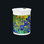 Irises by Vincent Van Gogh Beverage Pitcher<br><div class="desc">Vincent Van Gogh Irises . Painted in 1889 it is one of the painting he created in Saint Paul-de-Mausole asylum in Saint-Rémy-de-Provence in France. It is an oil painting. This fine art landscape oil painting depicts a field of iris flower plants. Vincent Van Gogh was a famous artist. He was...</div>