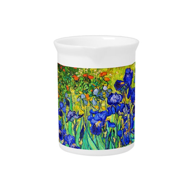 Irises by Vincent Van Gogh Beverage Pitcher (Front)
