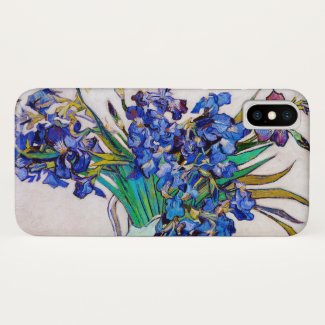 Irises by Vincent Van Gogh blue flowers art iPhone X Case