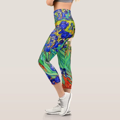 Irises by Vincent Van Gogh Capri Leggings