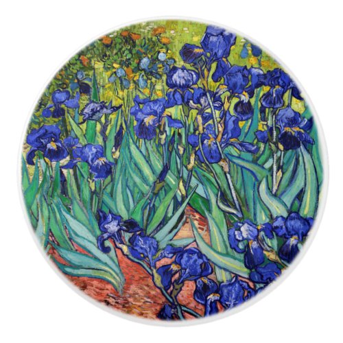Irises by Vincent van Gogh Ceramic Knob