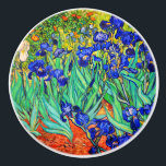 Irises by Vincent Van Gogh Ceramic Knob<br><div class="desc">Vincent Van Gogh Irises . Painted in 1889 it is one of the painting he created in Saint Paul-de-Mausole asylum in Saint-Rémy-de-Provence in France. It is an oil painting. This fine art landscape oil painting depicts a field of iris flower plants. Vincent Van Gogh was a famous artist. He was...</div>