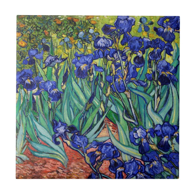 Irises by Vincent van Gogh Ceramic Tile (Front)