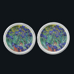 Irises by Vincent van Gogh Cufflinks<br><div class="desc">Irises by Vincent van Gogh,  1889.</div>