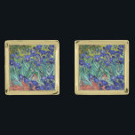 Irises by Vincent van Gogh Cufflinks<br><div class="desc">Irises by Vincent van Gogh,  1889.</div>