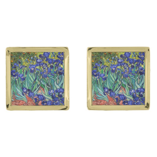 Irises by Vincent van Gogh Cufflinks (Front)