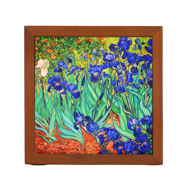 Irises by Vincent Van Gogh Desk Organizer (Front)