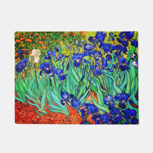 Irises by Vincent Van Gogh Doormat